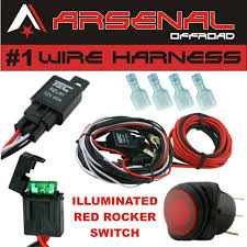 Also known as an angel eye led switch. 1 40 Amp Universal Wiring Harness Comes With 40 Relay Illuminated On Off Rocker Switch For Offroad Led Light Bars And Work Lights Jeep Atv Utv Truck Suv Polaris Razor Rzr Yamaha Ranger