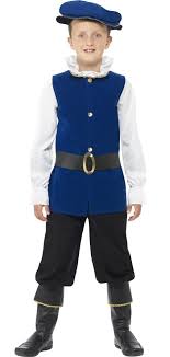 The costume also includes a black belt a long coat and a hat. Child S Tudor Boy Costume Candy Apple Costumes