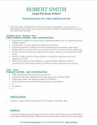Finance is essential to every business looking to increase its value. Finance Intern Resume Samples Qwikresume