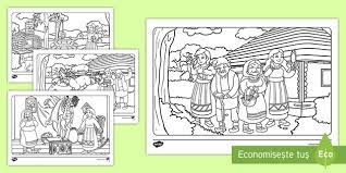 Fata babei si fata mosului de ion creanga. Fata Babei È™i Fata MoÈ™neagului Pagini De Colorat