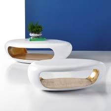 Grotto River Stone Tables In White Gelcoat With Gold Leaf By Phillips Collection Phillipsco Grottotabl Phillips Collection Coffee Table Coffee And End Tables