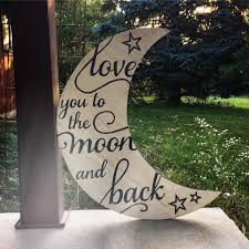 Crescent Moon Cutout Love You To The Moon And Back Rustic Moon Sign For The Home Gift For The Home Farmhouse Decor Decor Pallet Crafts Wood Crafts