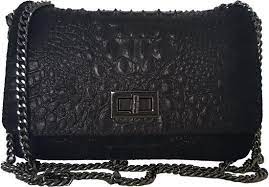 De tas is gemaakt van stevig vegan imitatieleer en biedt precies genoeg ruimte voor je absolute essentials. Toutestbelle Croco Suede Leer Overslag Dames Crossbodytas Zwart Tasje Suede Schouderriem