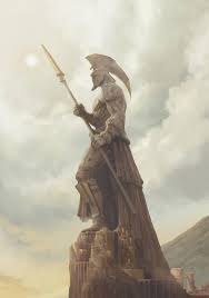 Giant City Stone Statue By Artcobain Fantasy Statue Fantasy Artwork Fantasy Concept Art