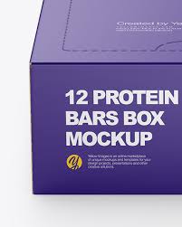 12 Protein Bars Box Mockup In Box Mockups On Yellow Images Object Mockups
