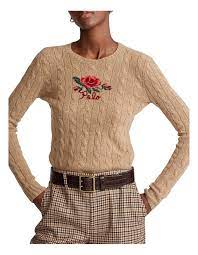 Shop the latest cable knit beanie deals on aliexpress. Polo Ralph Lauren Floral Embroidery Cable Knit Sweater Myer