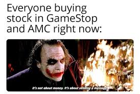The dust hasn't even settled yet on the great meme stock bubble of 2021 and people are already selling the rights to the movies. Everyone Buying Stock In Gamestop And Amc Right Now Ifunny