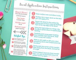 decal application instructions care card printable care card etsy instruction how to apply print decals