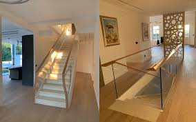 Strong, yet lightweight aluminum glass railing system. Innovative Glass Railing And Wooden Handrail Project In Slovenia Siller Stairs