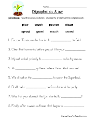 Ou Ow Digraphs Worksheet Have Fun Teaching Suffixes Worksheets Vowel Worksheets Digraph Words