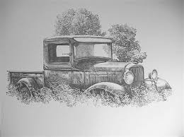 32 Ford Pickup Bleistift Zeichnung Drucken Von C P Williams Drawing Prints Car Drawing Pencil Pencil Drawings