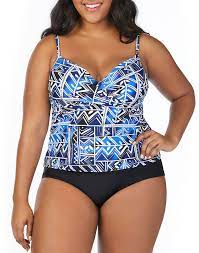 St John S Bay Tribal Patch Underwire Tankini Swim Top Size 18w 20w 22w 24w Stjohnsbay Tribalpatchunderw Plus Swimwear Tankini Swim Tops Underwire Tankini