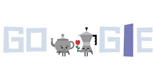 The new animated google doodle dedicated to the valentine's day.from wikipedia: Google Doodles Animated Teapot Coffeemaker Couple On Valentine S Day