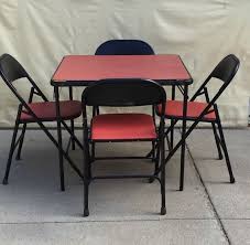 Vintage Samsonite Card Table And Chairs Card Table Chairs Etsy Card Table And Chairs Table And Chairs Red Chair