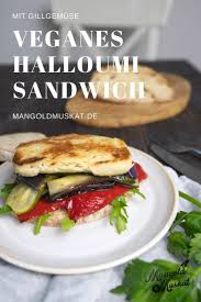 Veganes Antipasti Halloumi Sandwich Veganes Rezept Rezept In 2020 Halloumi Lebensmittel Essen Wraps Rezept
