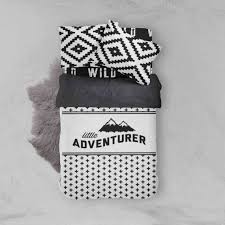 Black And White Twin Bedding Boy Boy Toddler Bedding Sets Advetnure Wild Aztec Monochrome Toddler Duvet Cover Kids Bedding Pillow C Kids Duvet Cover Toddler Bed Set Toddler Duvet Cover