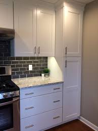 Summerhill Cambria Quartz White Cabinets With Drawers Dark Gray Subway T Backsplash For White Cabinets Kitchen Design Small Backsplash Kitchen White Cabinets