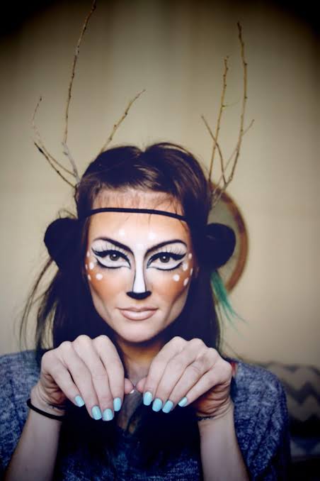 Don't worry if you don't know how to do this just call me!! Cute -'Oh Deer!' Halloween Makeup Tutorial / cheap frills and thrills Cute for when we can dress up at