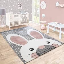 Kinderteppich Kinderzimmer Konturenschnitt Niedlicher Hase Grau Creme Rosa Kinderteppiche Teppich Kinderzimmer Kinderteppiche Kinder Zimmer