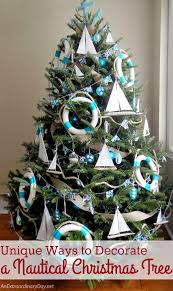 There are an amazing collection of beach themed christmas decorations suited for different uses and needs. Nautical Christmas Tree Idea With Driftwood Sailboat Lifering Ornaments Coastal Decor Ideas Interior Design Diy Shopping