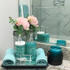 Badezimmer Deko Moderne Bader Blaue Accessoires Rosen Kerzen Wohnung Badezimmer Dekoration Kleines Bad Dekorieren Toilette Dekoration