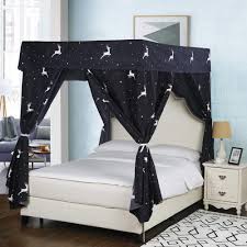 Fit the fabric panels onto the hoop, then hang using hardware (a pot rack. Mengersi Four Corner Post Bed Curtain Canopy For Boys Kids Girls Bed Drapes Gift Queen Deer Buy Online In Trinidad And Tobago At Trinidad Desertcart Com Productid 132200526