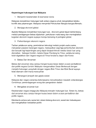 Hubungan awal dengan kerajaan china. Kepentingan Hubungan Luar Malaysia