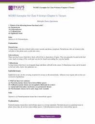 Ncert solutions for class 9 science unit 6 tissues. Ncert Exemplar Class 9 Science Solutions Chapter 6 Tissues Ncert Exemplar Free Pdf Download