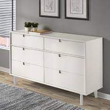 Allmodern Dorinda Groove 6 Drawer Double Dresser Color White In 2021 Solid Wood Dresser Wood Dresser Furniture