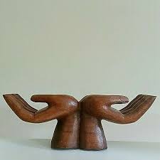 Wooden Hand Sculpture Of Two Cupped Hands For Sale Giant Wood Buddha Ornaments Wooden Hand Hand Sculpture Wood Buddha