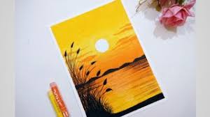 How to draw simple and easy scenery or landscape for beginners with oil pastels and colour pencils. Sunrise Landscape Drawing Oil Pastel Drawing Step By Step For Beginners Cute766