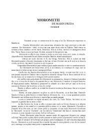 Morometii Rezumat