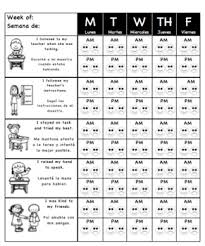 Weekly Behavior Chart English And Spanish By Novoa Novelty