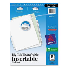 By adminposted on march 19, 2018october 7, 2020. Avery Insertable Big Tab Dividers 8 Tab 11 1 8 X 9 1 4 11223 Target