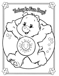 Funshine bear holds a star coloring page print. Funshine Bear 1 Coloring Page Free Printable Coloring Pages For Kids