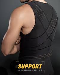 Mens Firm Body Shaper Vest With Back Support Max Force
