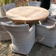 Check spelling or type a new query. Lowry 6 Seater Reclaimed Teak Round Garden Dining Set 160cm Table