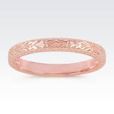 14k Rose Gold Vintage Wedding Band Diamond Wedding Bands Wedding Rings Rose Gold Vintage Wedding Band
