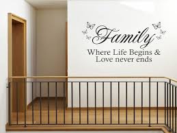 Family where life begins and love never ends quotes. Family Where Life Begins Love Never Wall Art Sticker Quote Vinyl Wall Decal