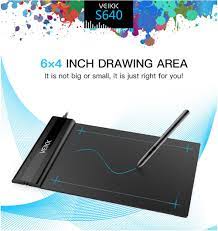 Veikk S640 Graphics Drawing Tablet 6x4 Inch With Free Pen Digital Tablet Online Teaching Learning For Beginner Kids Drawing Tablet Digital Tablet Free Pen