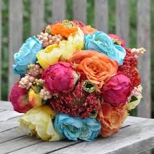 Maybe you would like to learn more about one of these? Bridal Bouquet Colorful Wedding Bouquet Made Of Silk Flowers Holly S Wedding Flowers
