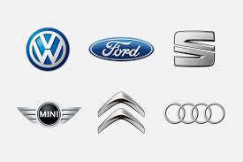 These are car companies and marquees that create some of the most memorable performance machines on the. Car Brands Pumped Up Tyres With Flat Style Logos Little