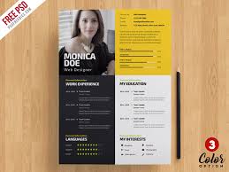 This template utilizes color fonts and generous spacing to give your resume a unique feel, while still accommodating all. Creative Resume Template Psd Bundle On Behance