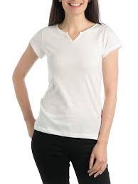 Ce produit est indisponible pour le moment. T Shirt Uni Col Tunisien Ecru Femme Districenter