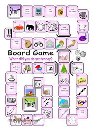 Board Game What Did You Do Yesterday Esl Board Games Board Games English Games