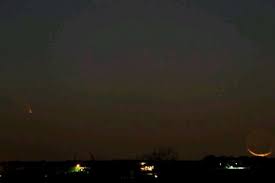 Starrs Comet Cresent Moon Over Canyon Lake Texas 3 13 13 Canyon Lake Cresent Moon Lake