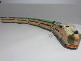 Marx M 10005 Streamliner Wind Up Green Cream O Gauge X6051 Train Model Railroad Model Trains