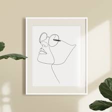 Woman Face Figure Line Drawing One Line Woman Printable Wall Etsy Printable Wall Art Line Drawing Abstract Line Art