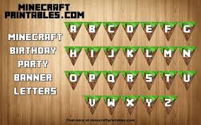 Free Printable Minecraft Birthday Party Banner Alphabet Letters Minecraft Birthday Minecraft Printables Free Birthday Party Banner