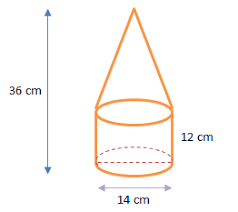 Sebuah bangun terbentuk dari gabungan sebuah tabung dan kerucut seperti gambar diatas. Https Www Ajarhitung Com 2016 10 Soal Dan Pembahasan Luas Permukaan Html